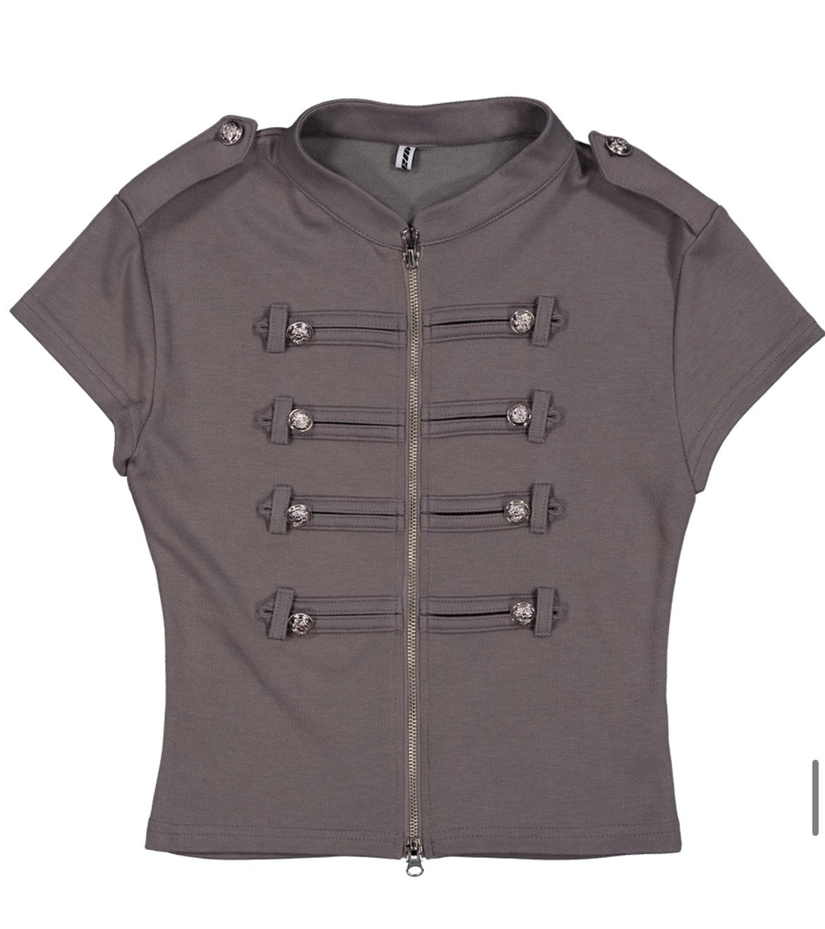 Napoleonic-style military zip-up top