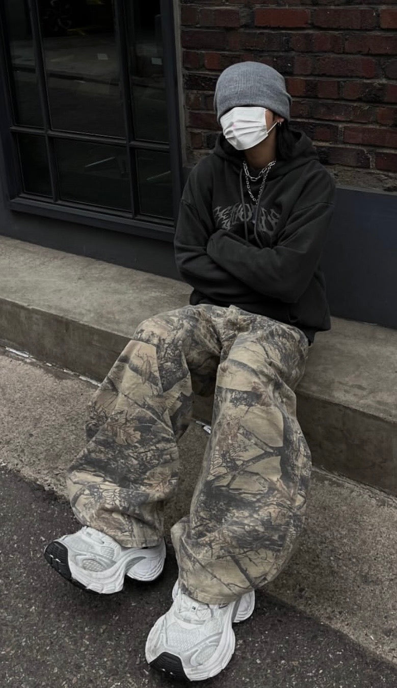 Midnight camouflage baggy pants