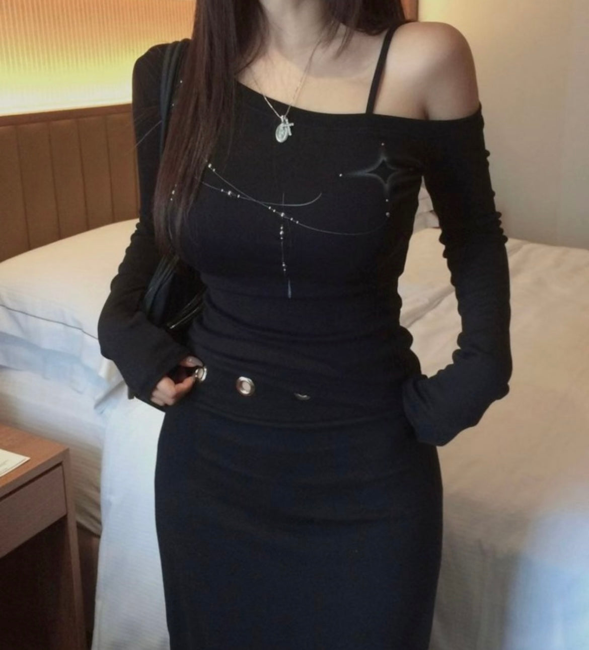Celestial glow off-shoulder top