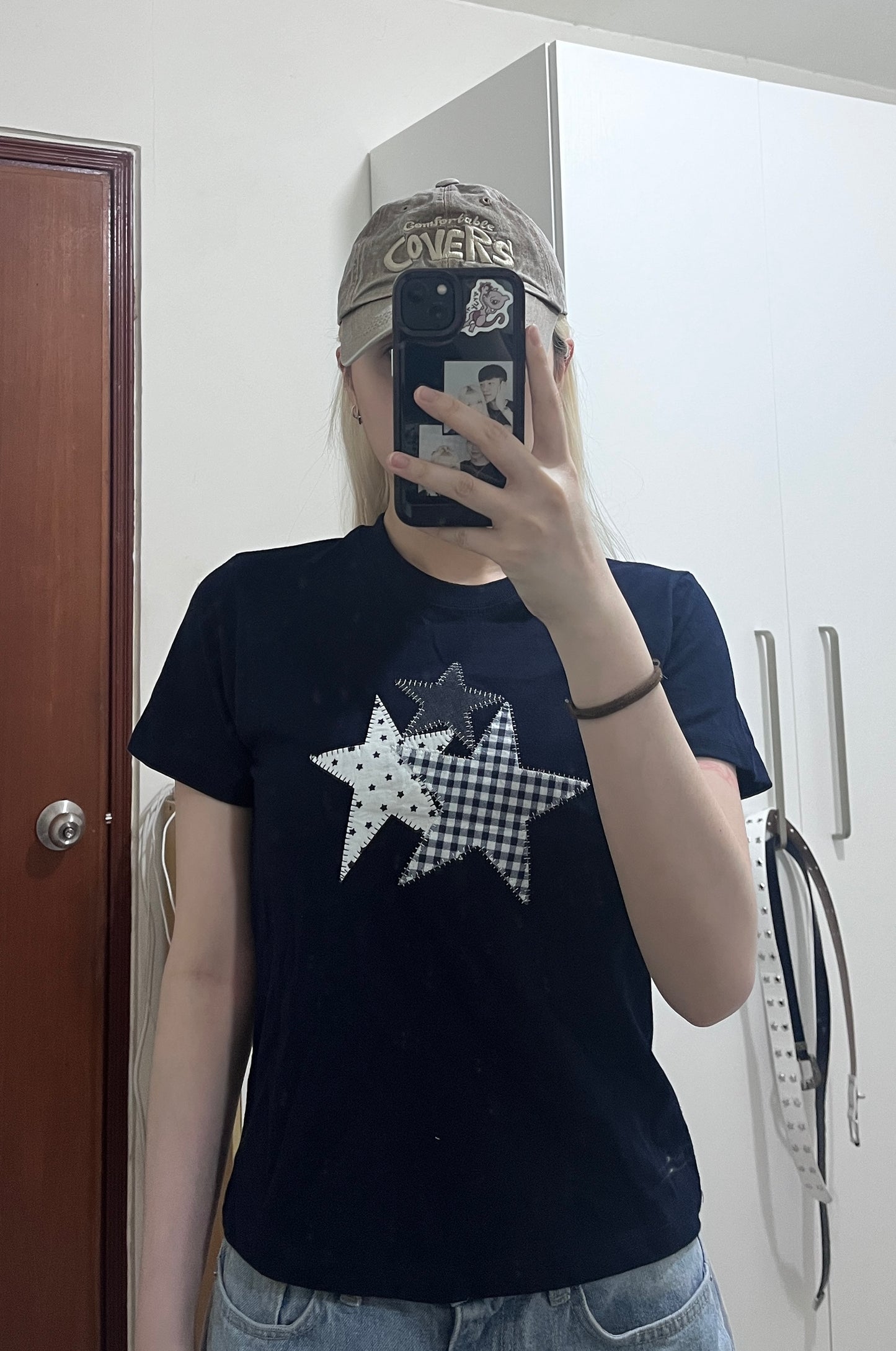 刺繡星星短tee⭐️