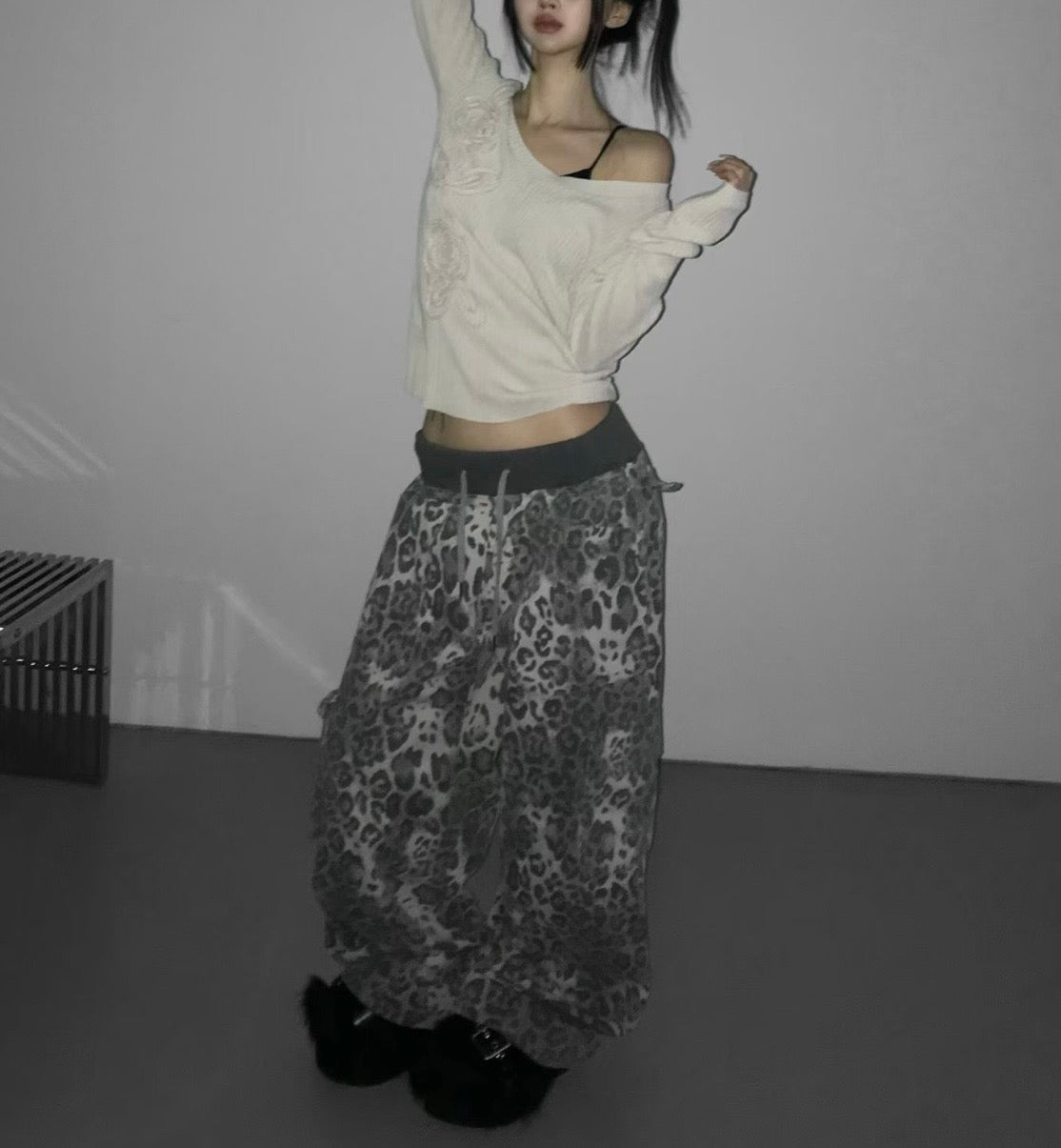 Leopard print cargo pants