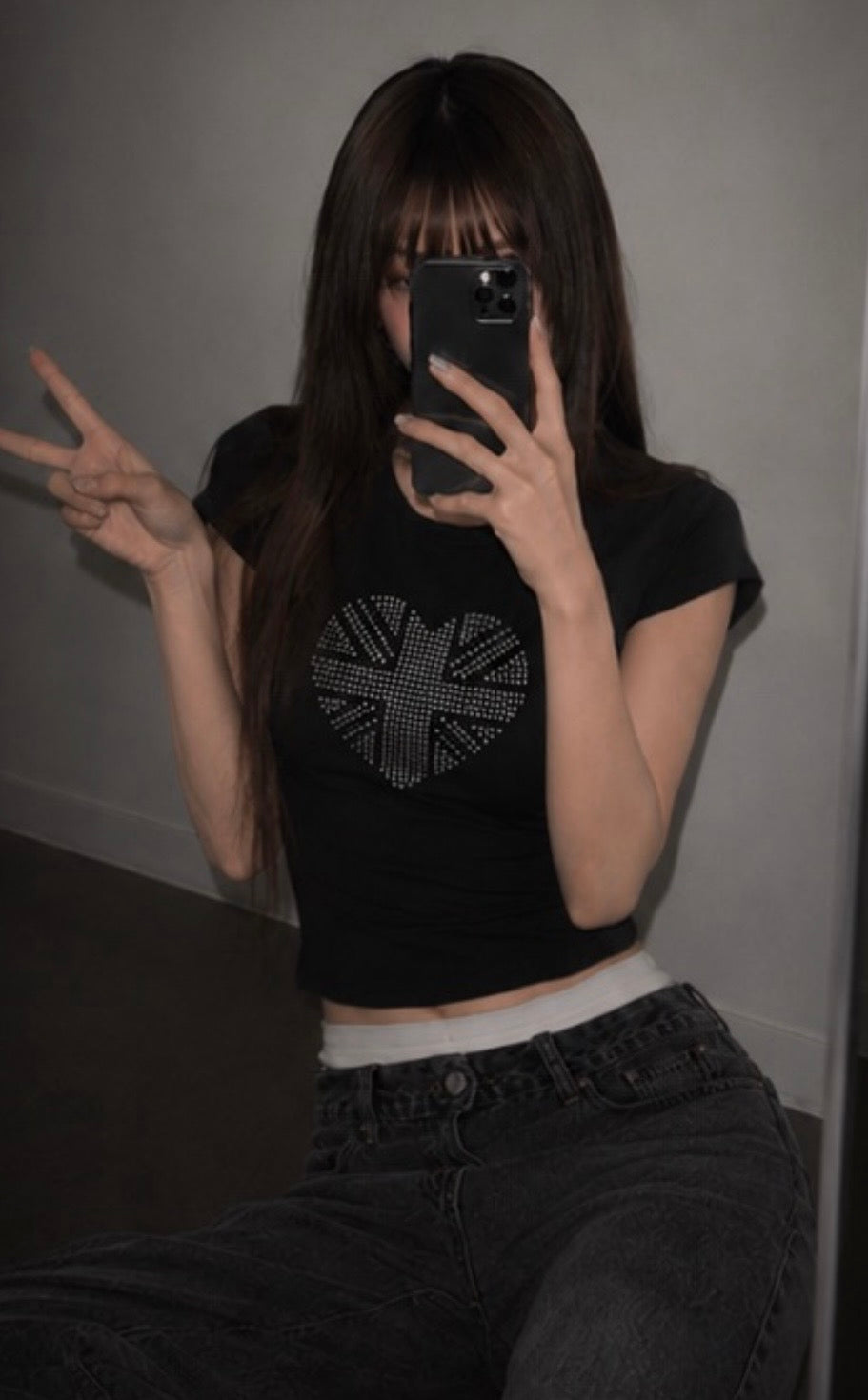 Bling heart tshirt💜
