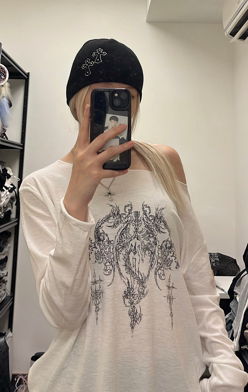 Holy knit shoulder tee❤️‍🔥