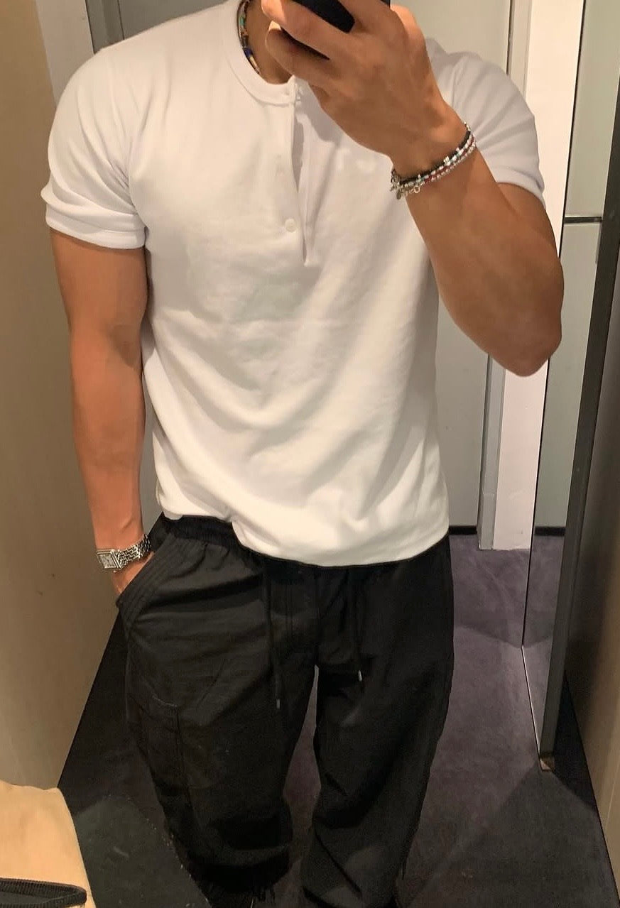 男裝亨利領T恤🔥