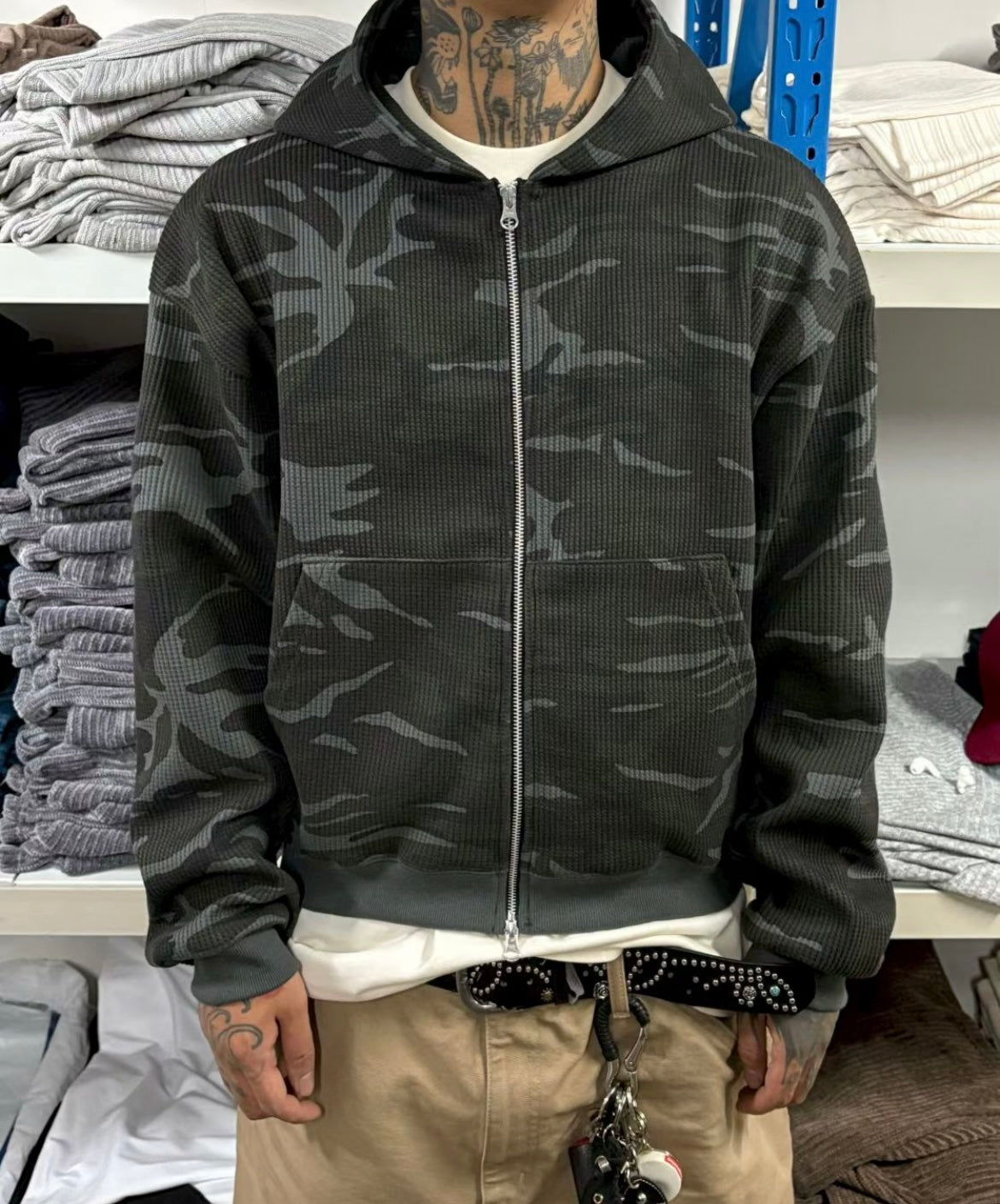 Camo zip-up hoodie🍂