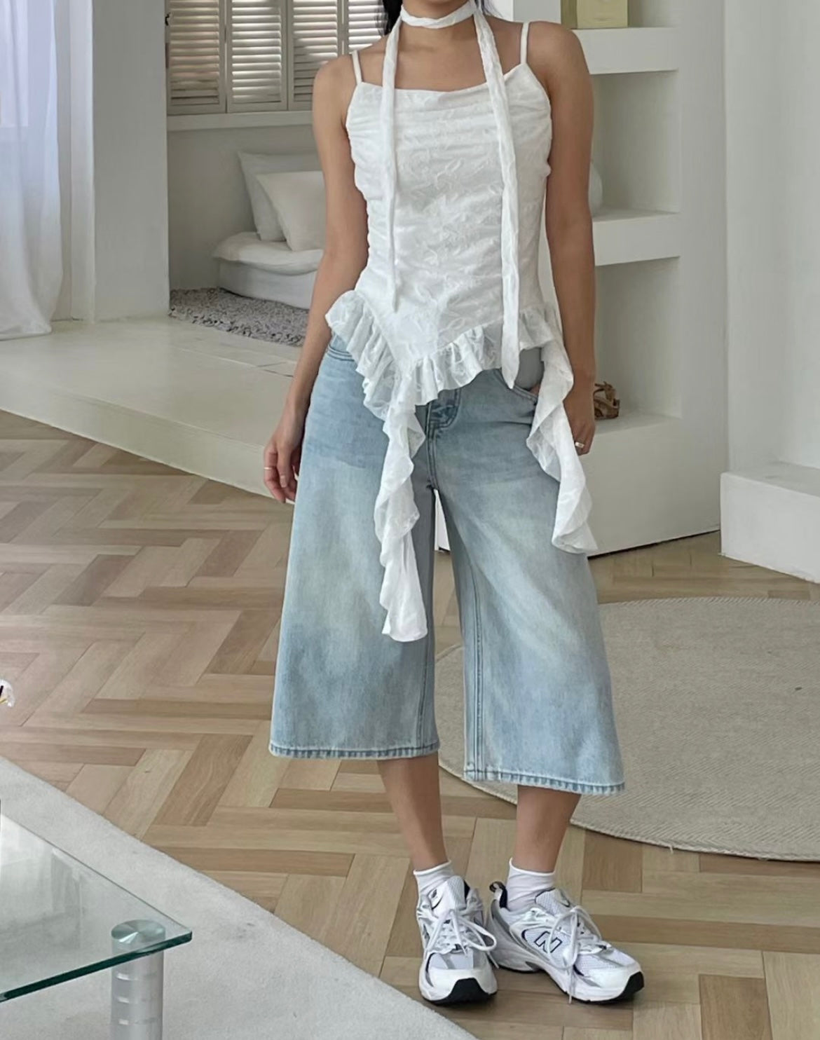 Everyday casual 8-piece denim culottes🕚