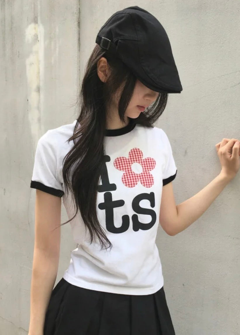 格仔花花短tee🌸