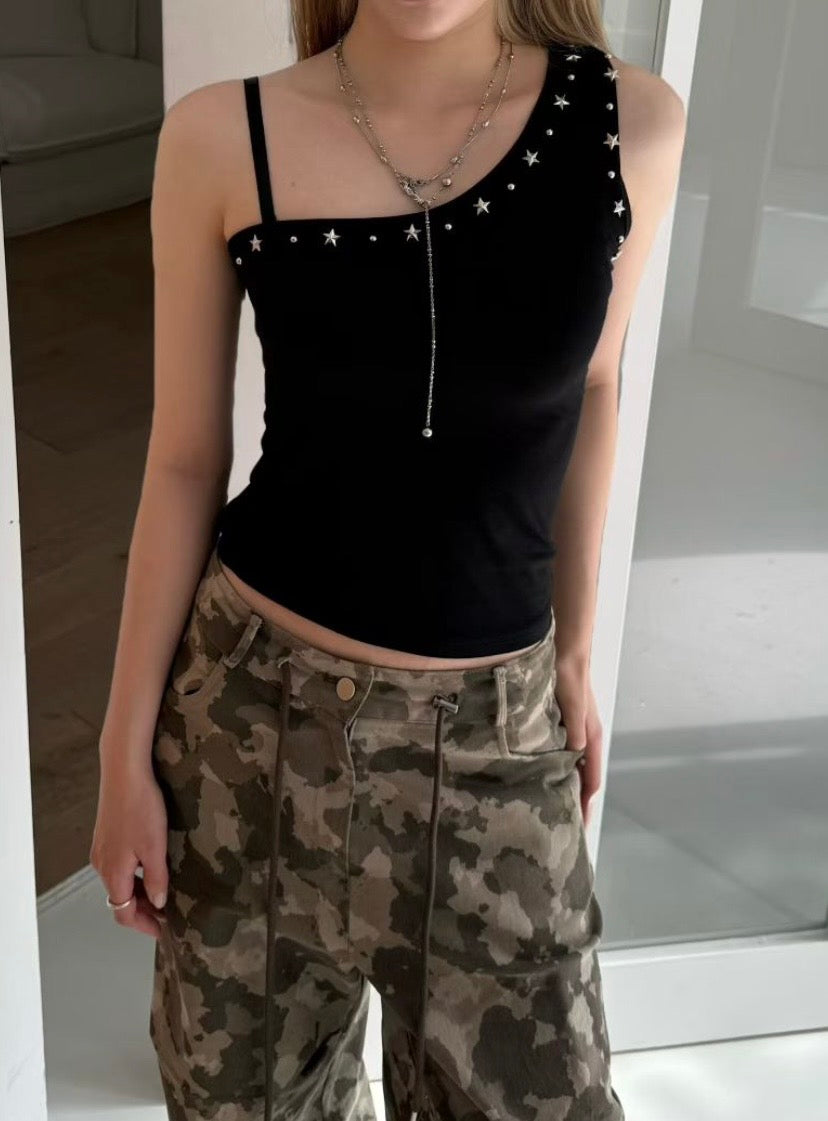 Starry u-neck tank top