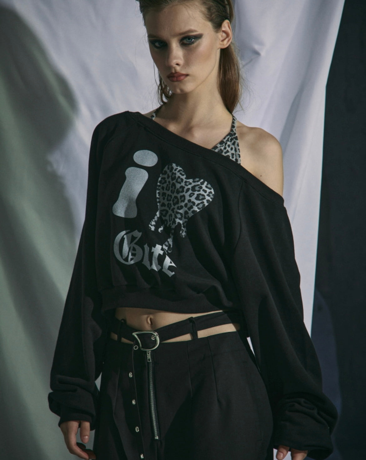 Leopard love urban chic crop hoodie