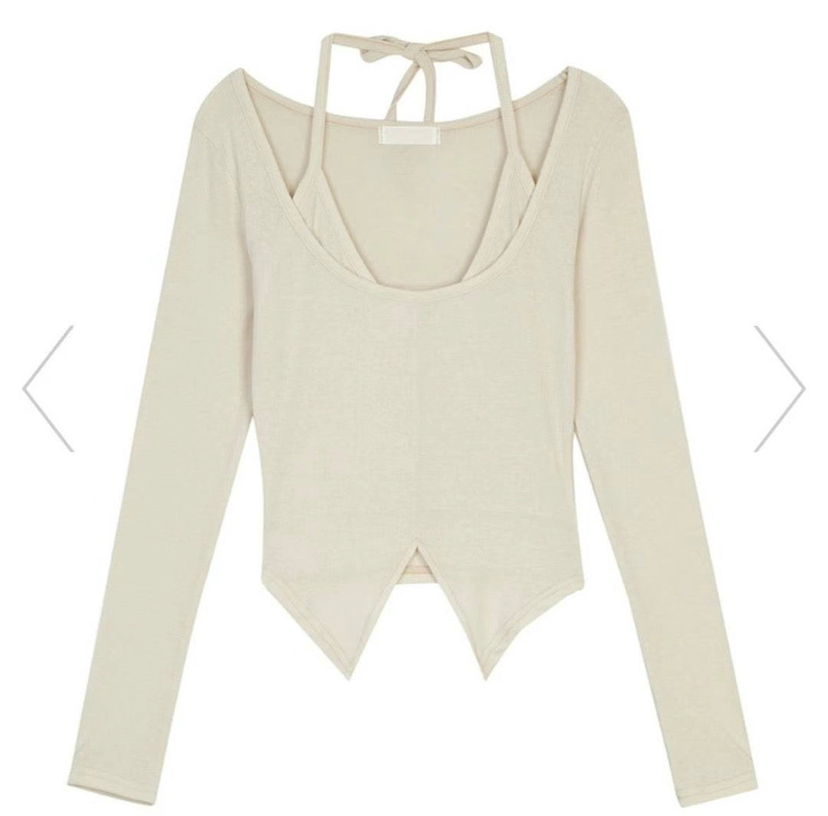 Pearl edge layered long sleeve