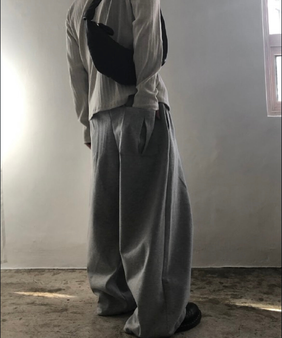 Pleated flowy sweatpants💜(棉褲版💜）