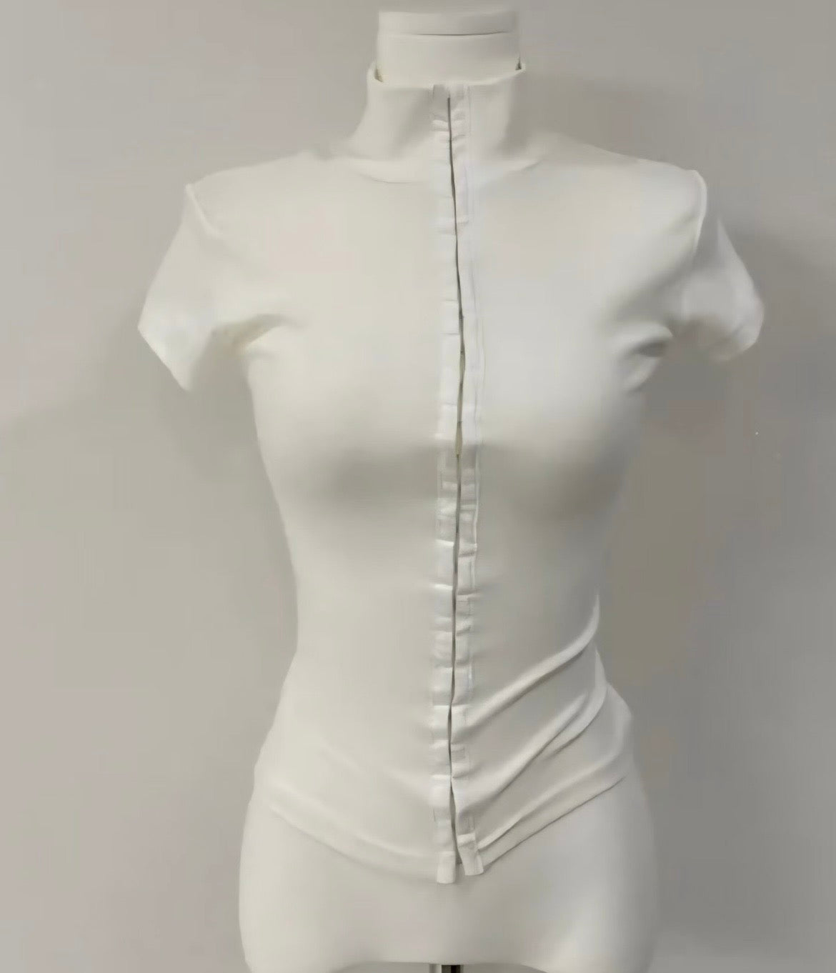 Vintage high-neck top with buttons