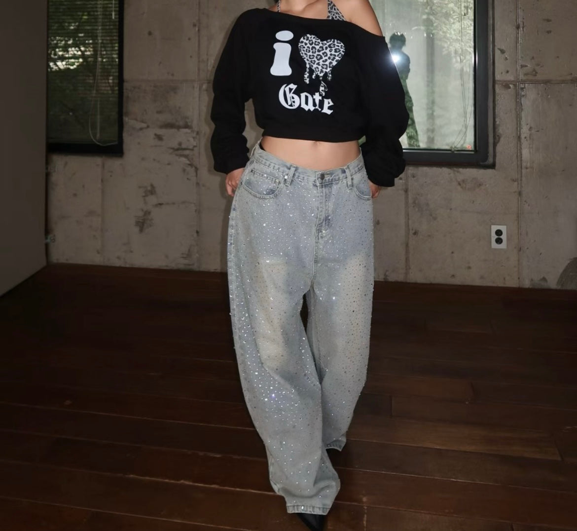 Leopard love urban chic crop hoodie