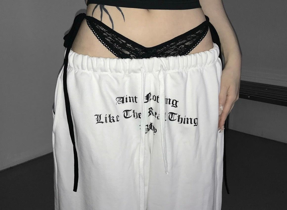 火辣辣☄️lace drawstring sweatpants✨