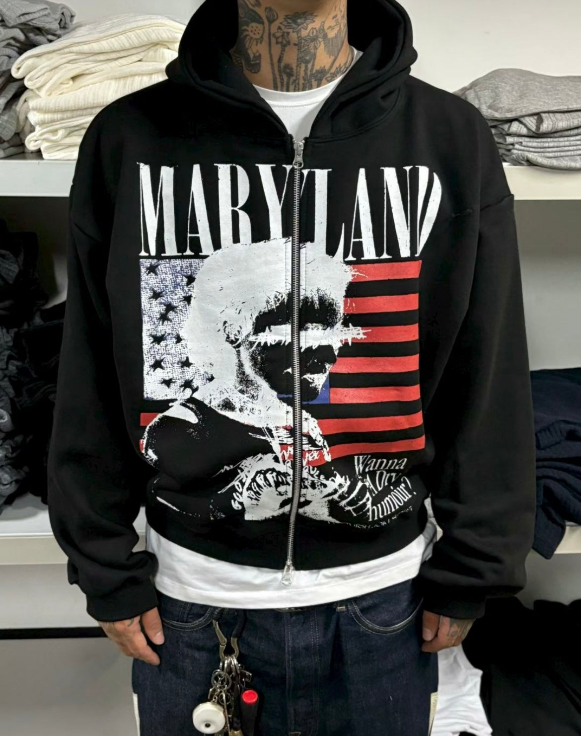 Maryland flag zip-up hoodie🇺🇸