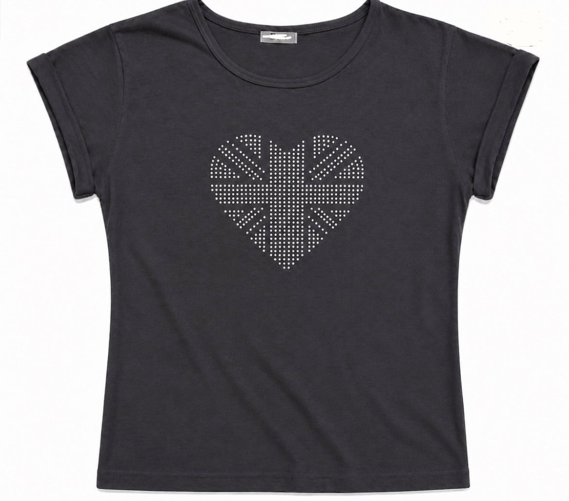 Bling heart tshirt💜