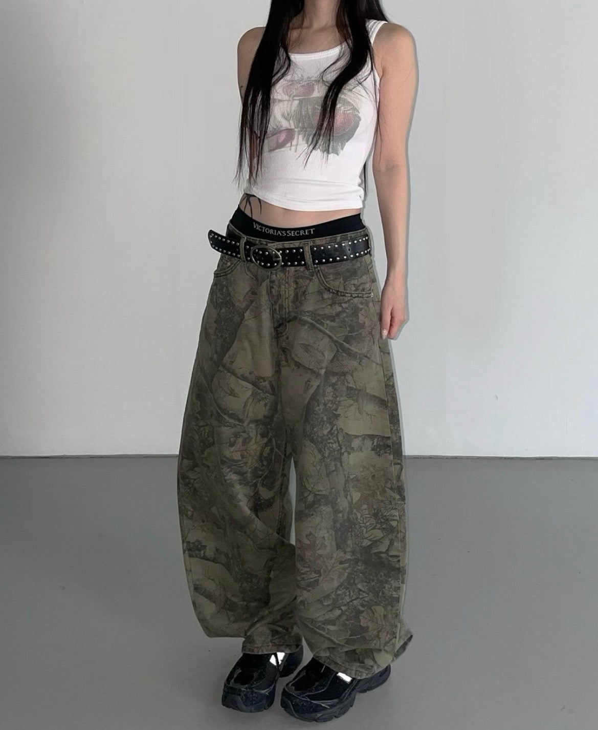 Midnight camouflage baggy pants