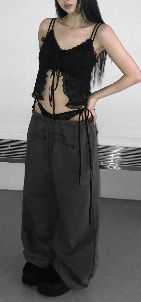 火辣辣☄️lace drawstring sweatpants✨