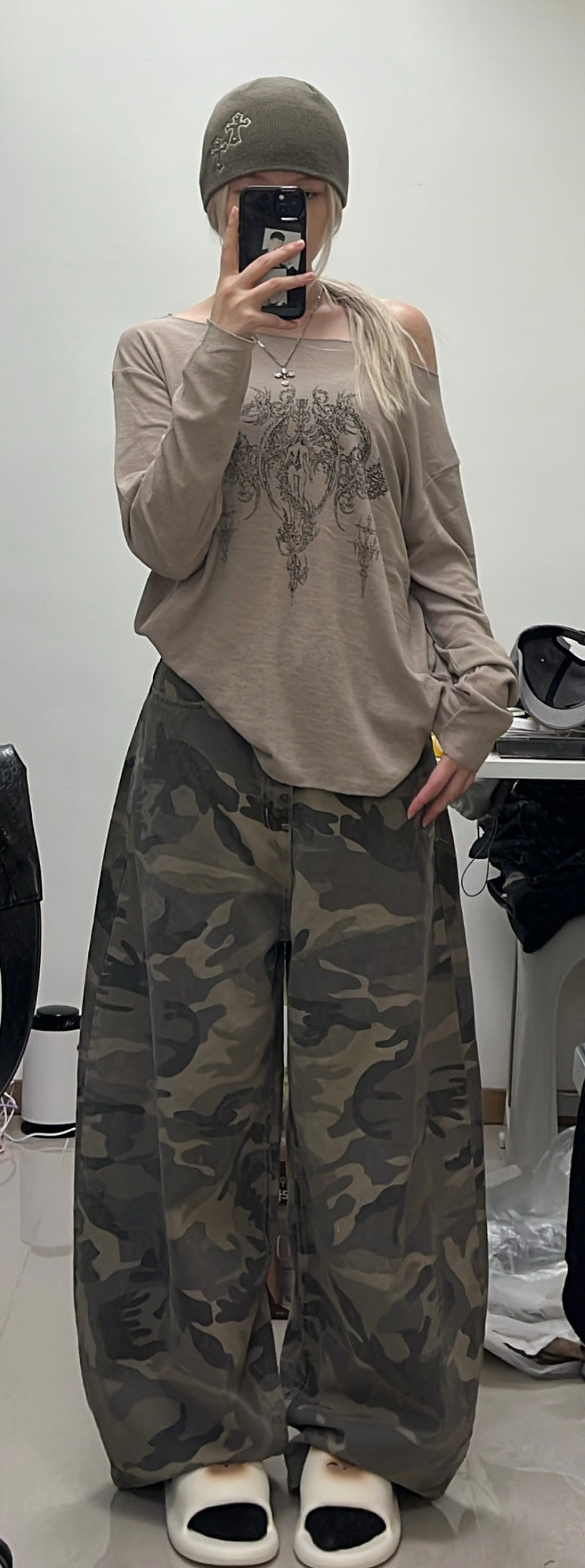 Camo chill baggy pants🕶️