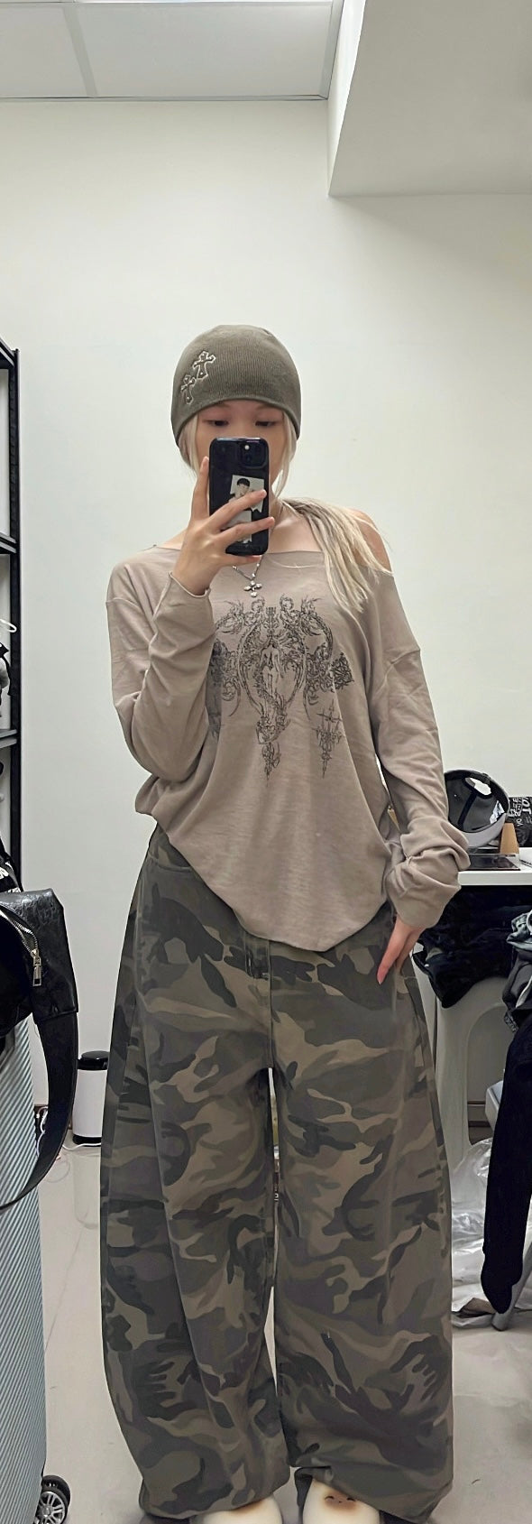 Camo chill baggy pants🕶️