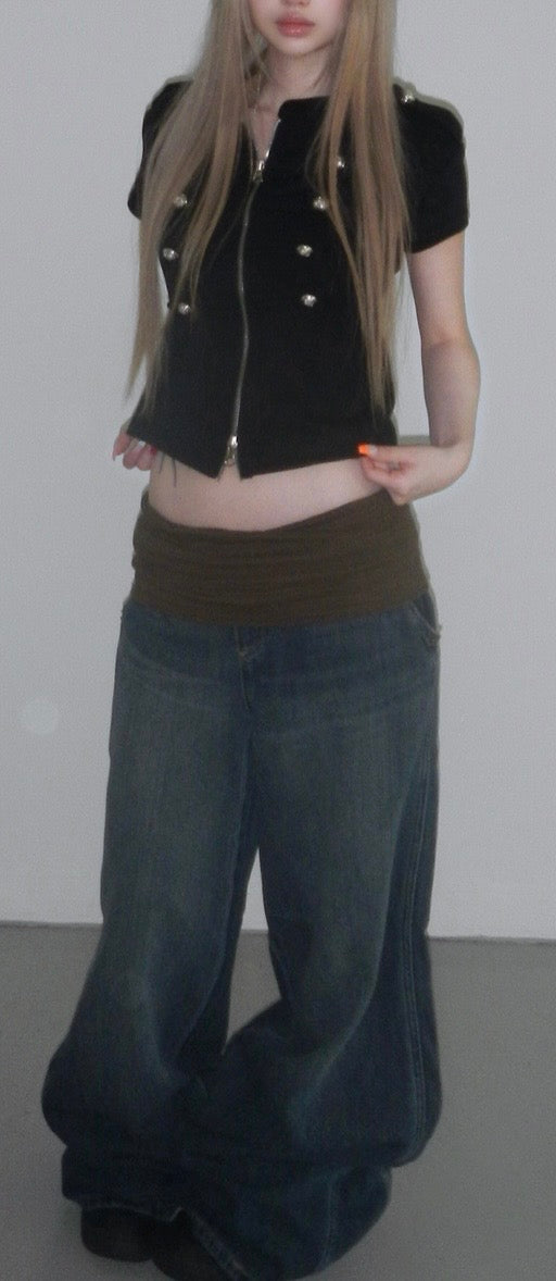 Napoleonic-style military zip-up top