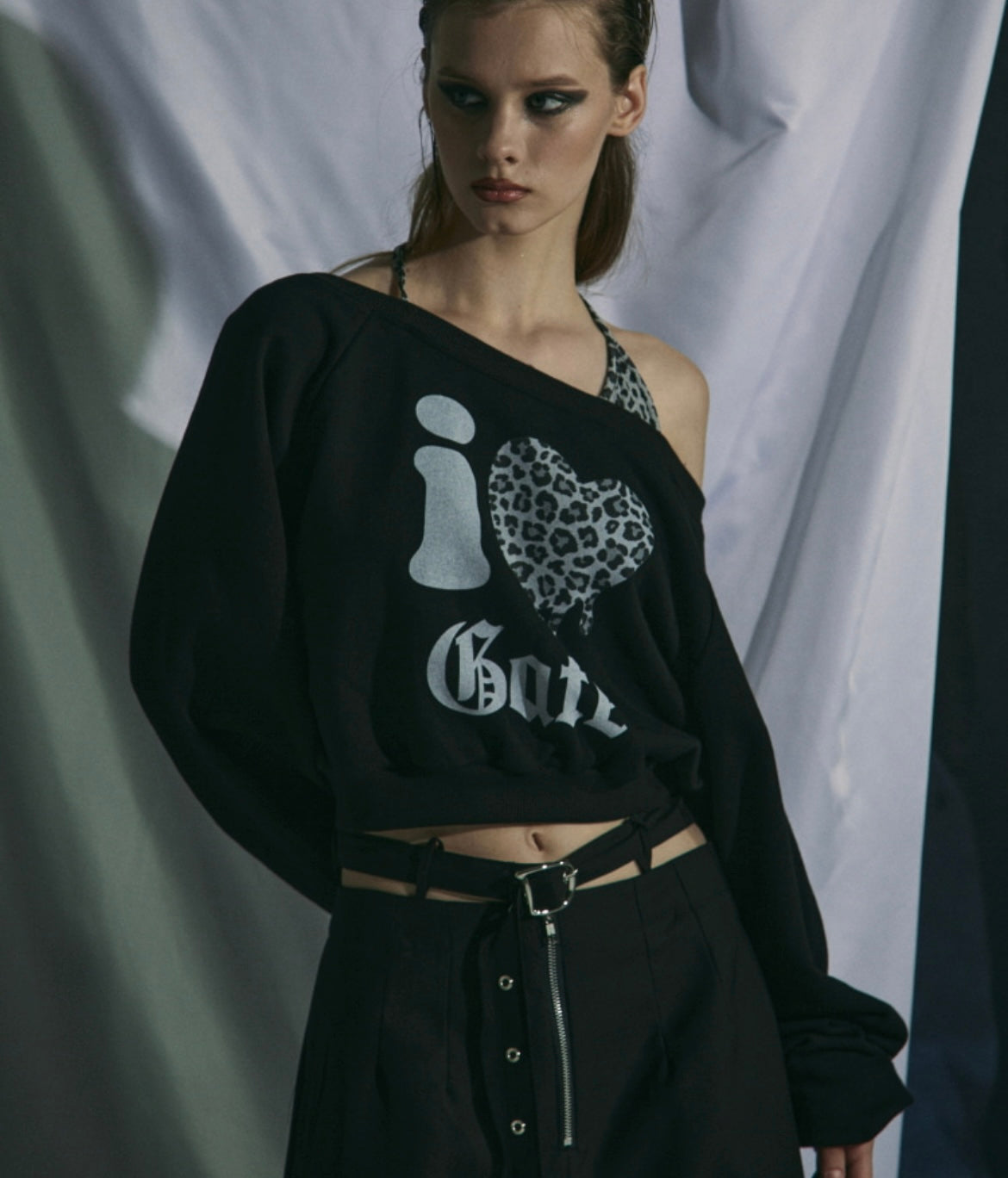 Leopard love urban chic crop hoodie