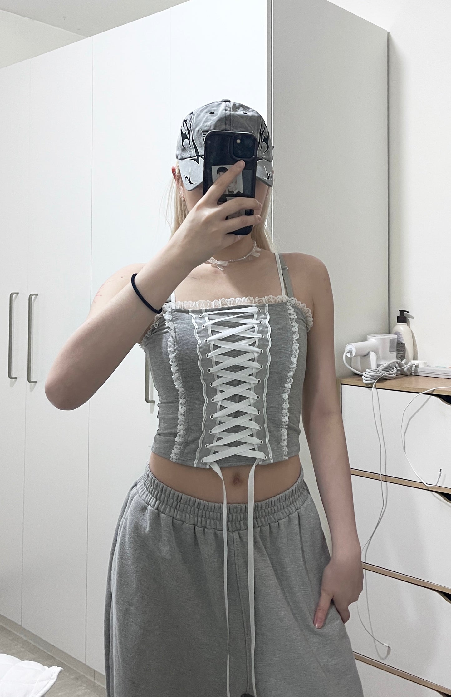 Lace-up crop top🎀
