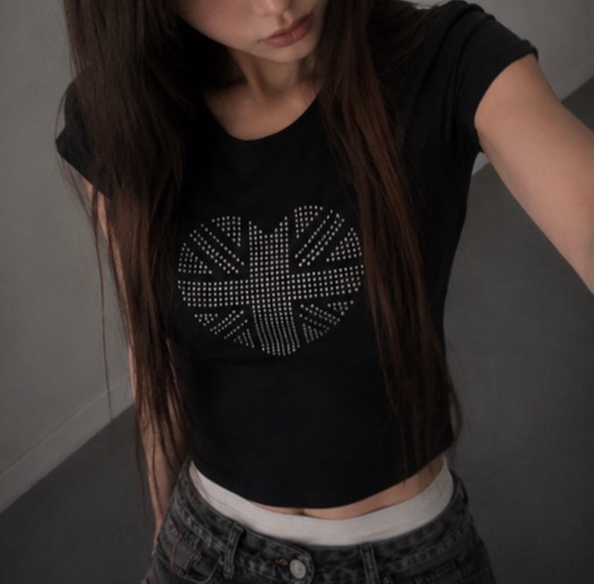 Bling heart tshirt💜