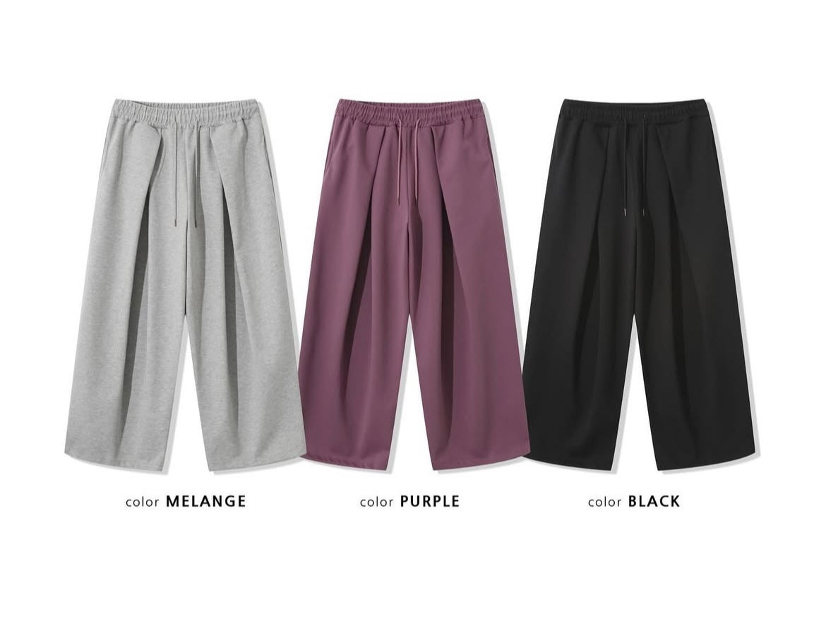 Pleated flowy sweatpants💜(棉褲版💜）