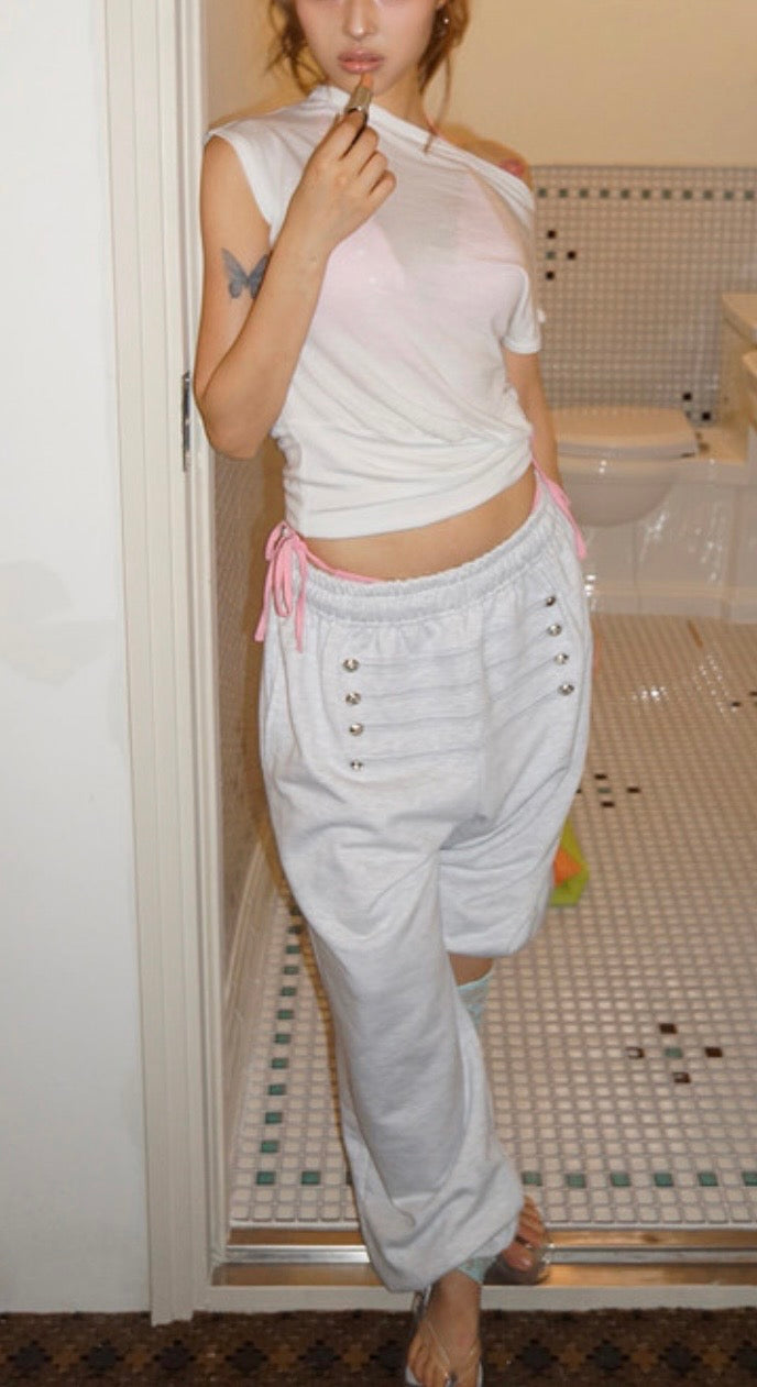 Napoleonic-style cotton sweatpants