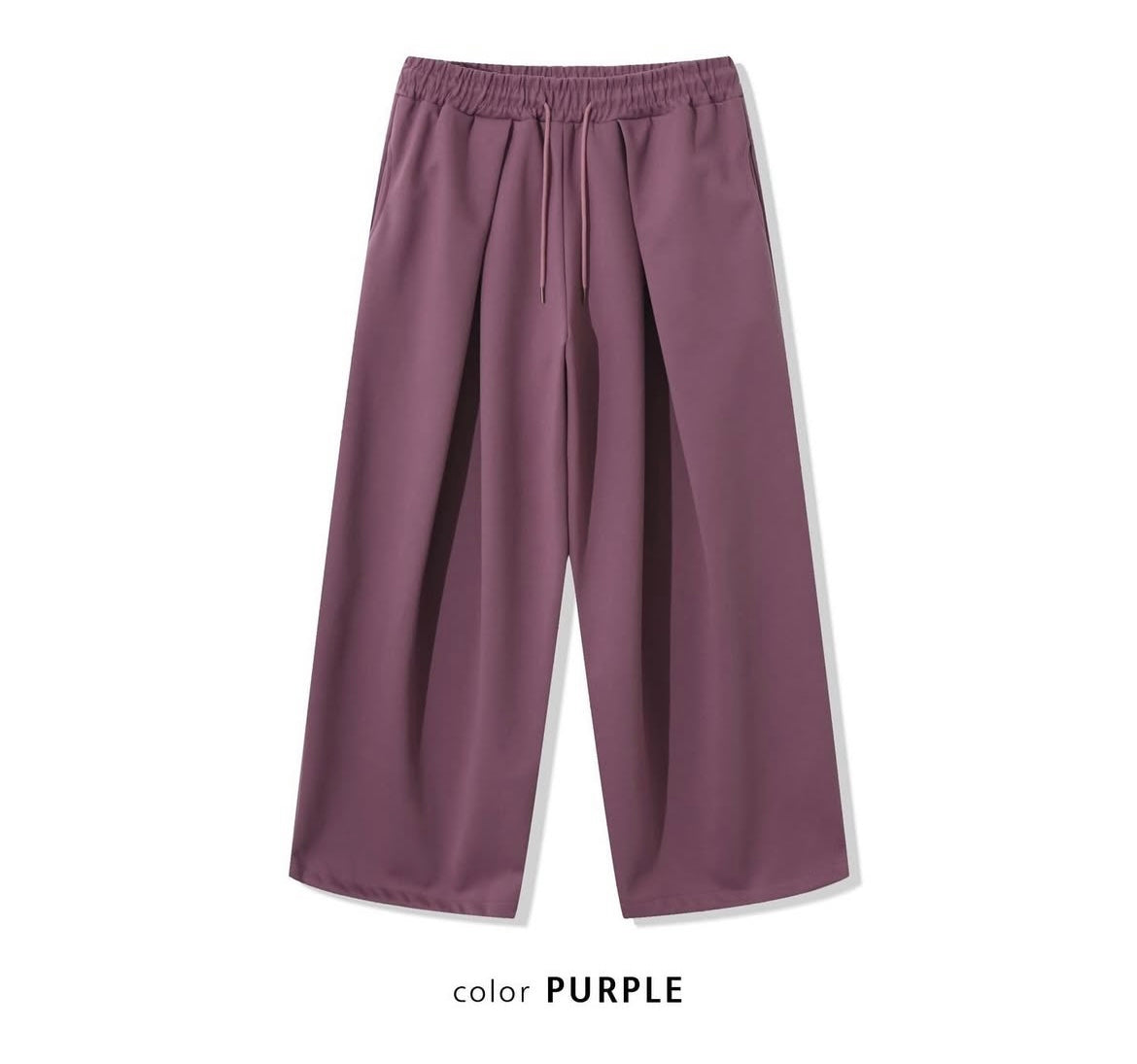 Pleated flowy sweatpants💜(棉褲版💜）