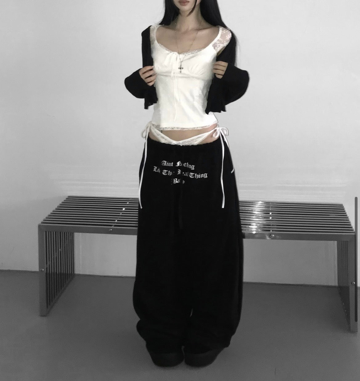 火辣辣☄️lace drawstring sweatpants✨