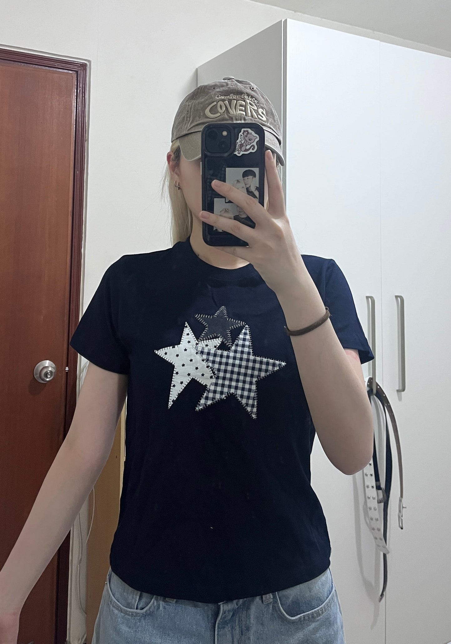 刺繡星星短tee⭐️
