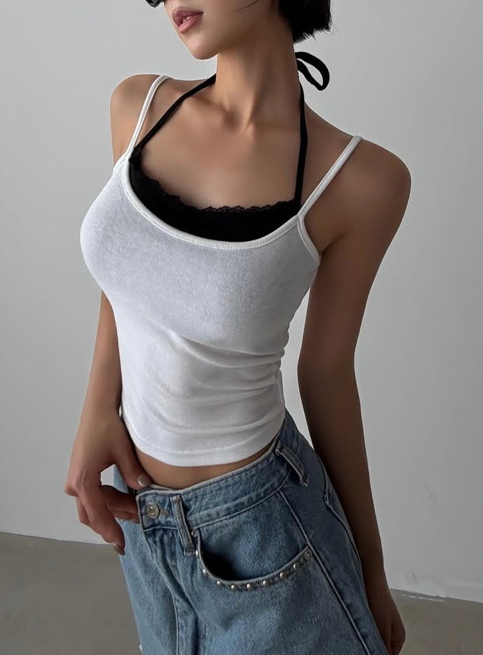 Two-in-one lace cami✨