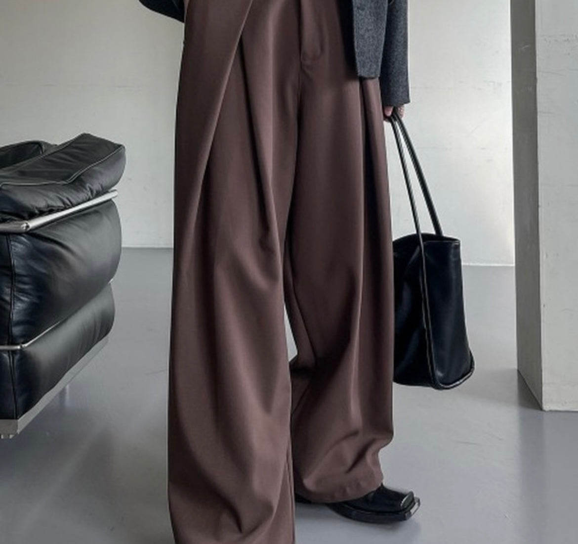 Elegant wide-leg suit trousers(西褲版！💜）
