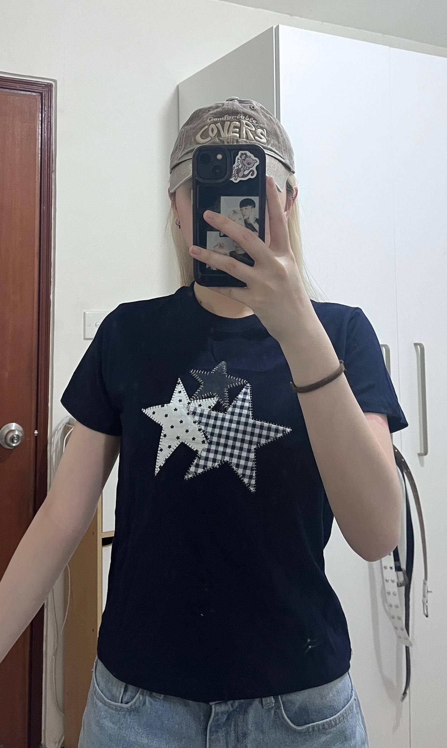 刺繡星星短tee⭐️