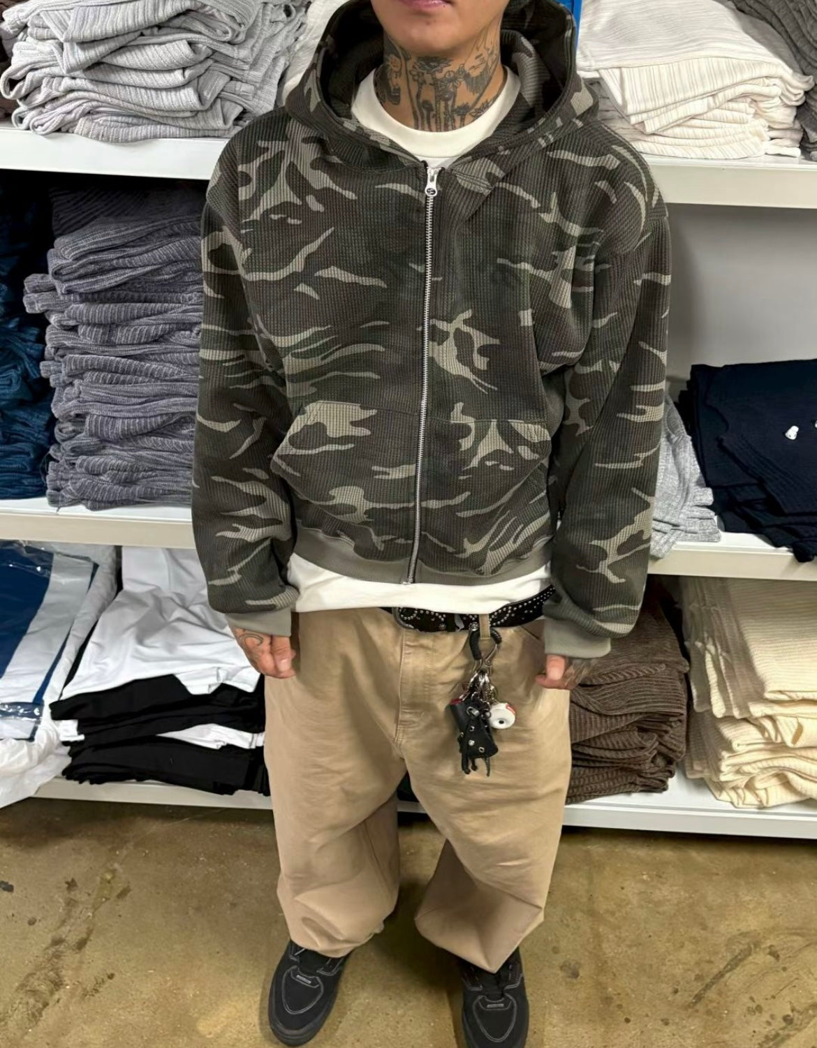 Camo zip-up hoodie🍂