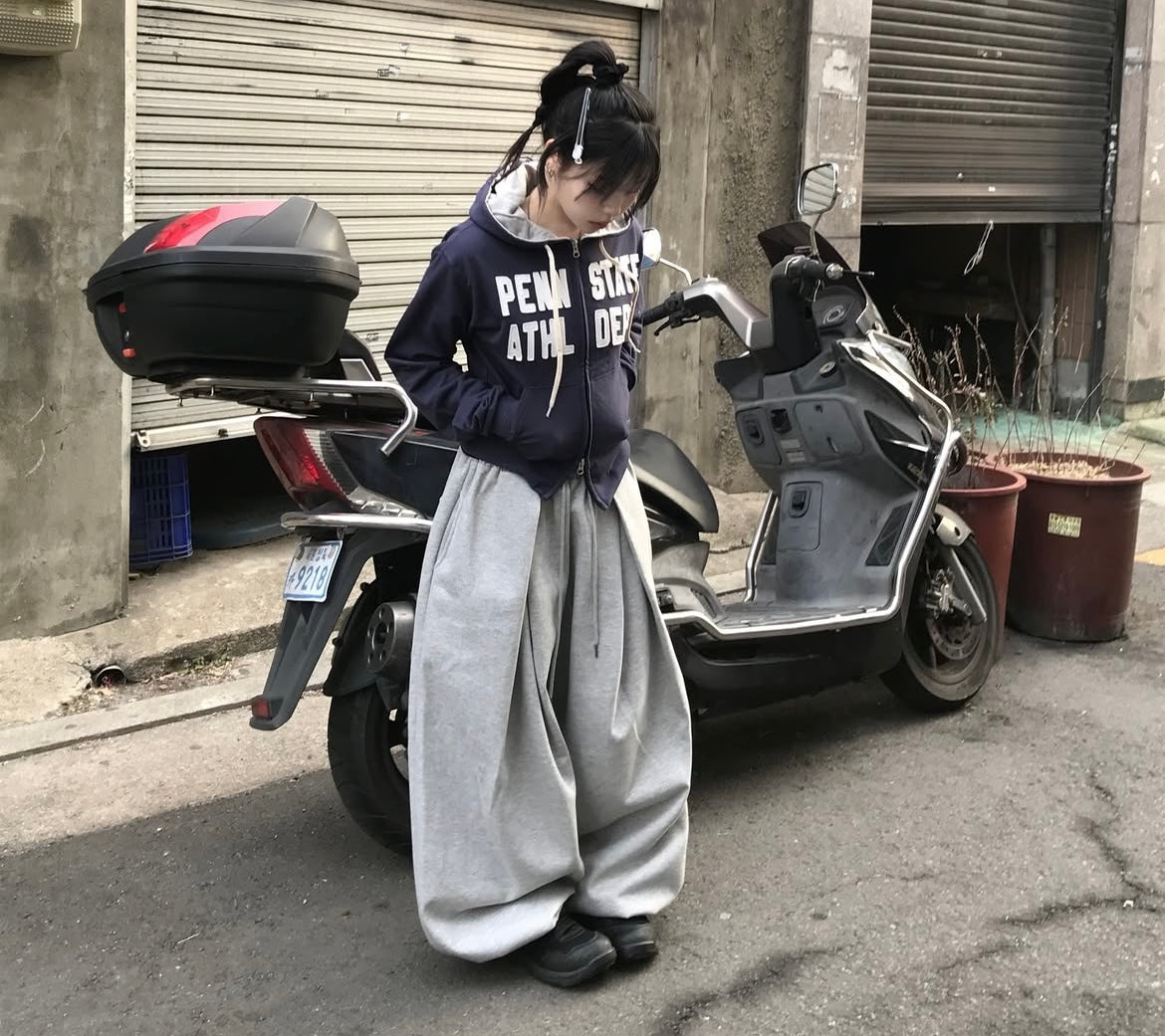Pleated flowy sweatpants💜(棉褲版💜）