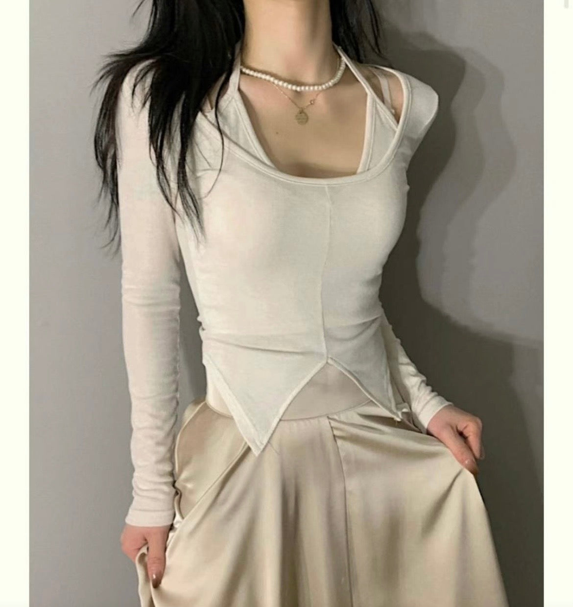 Pearl edge layered long sleeve