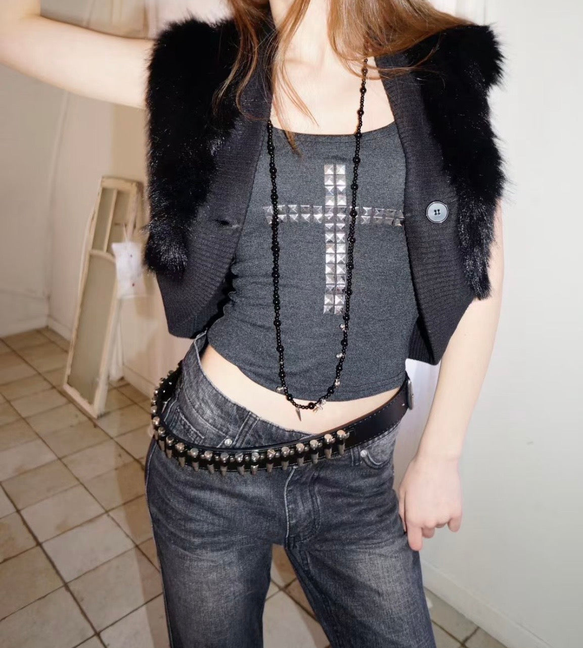 Cross sleeveless top✝️