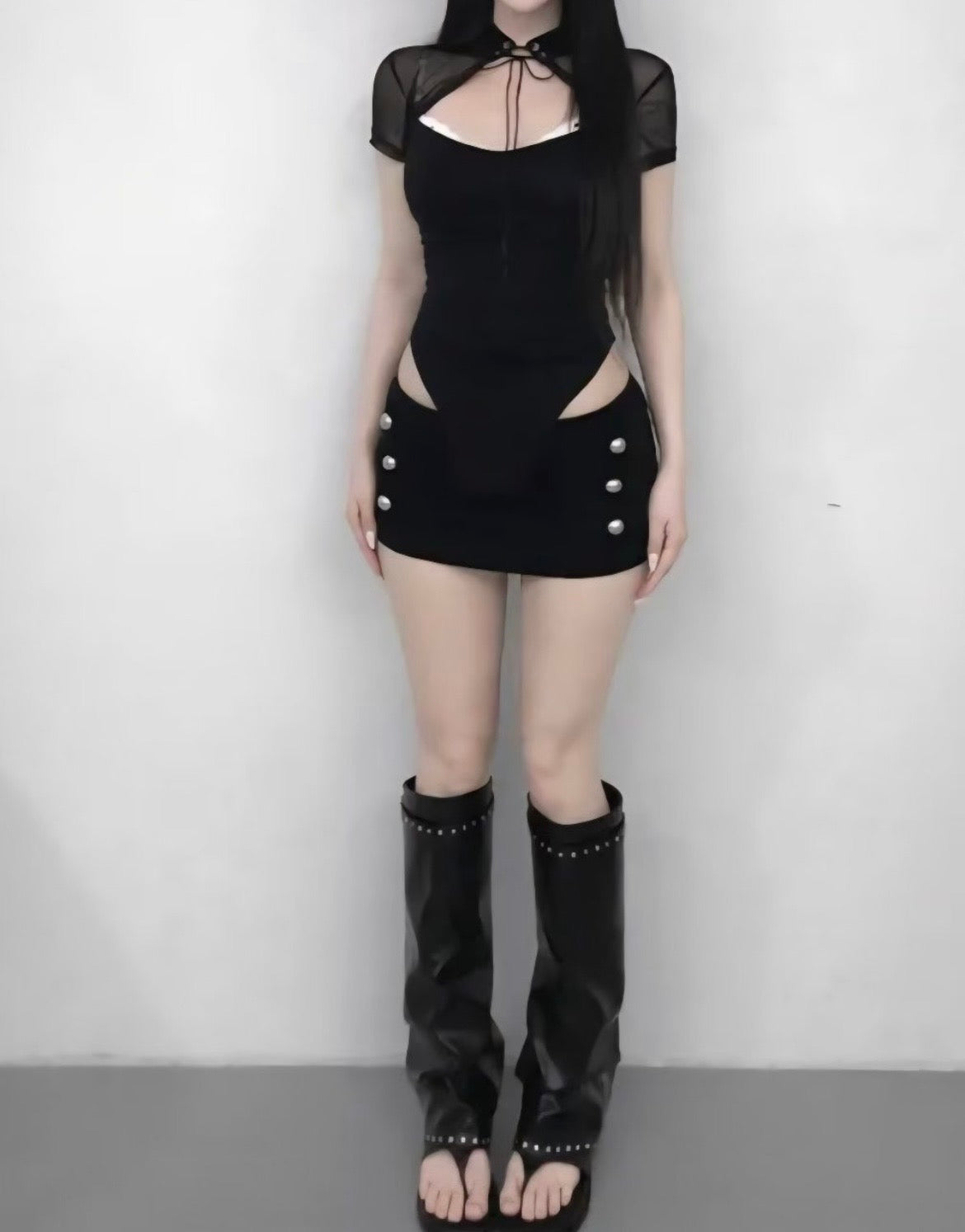 Napoleon-style studded skort