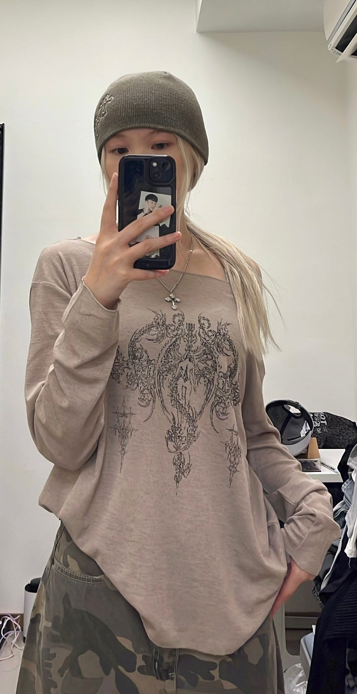 Cross-embellished knit beanie