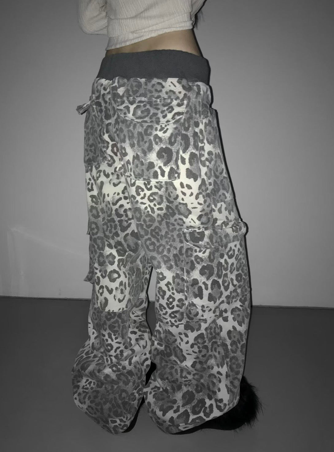 Leopard print cargo pants