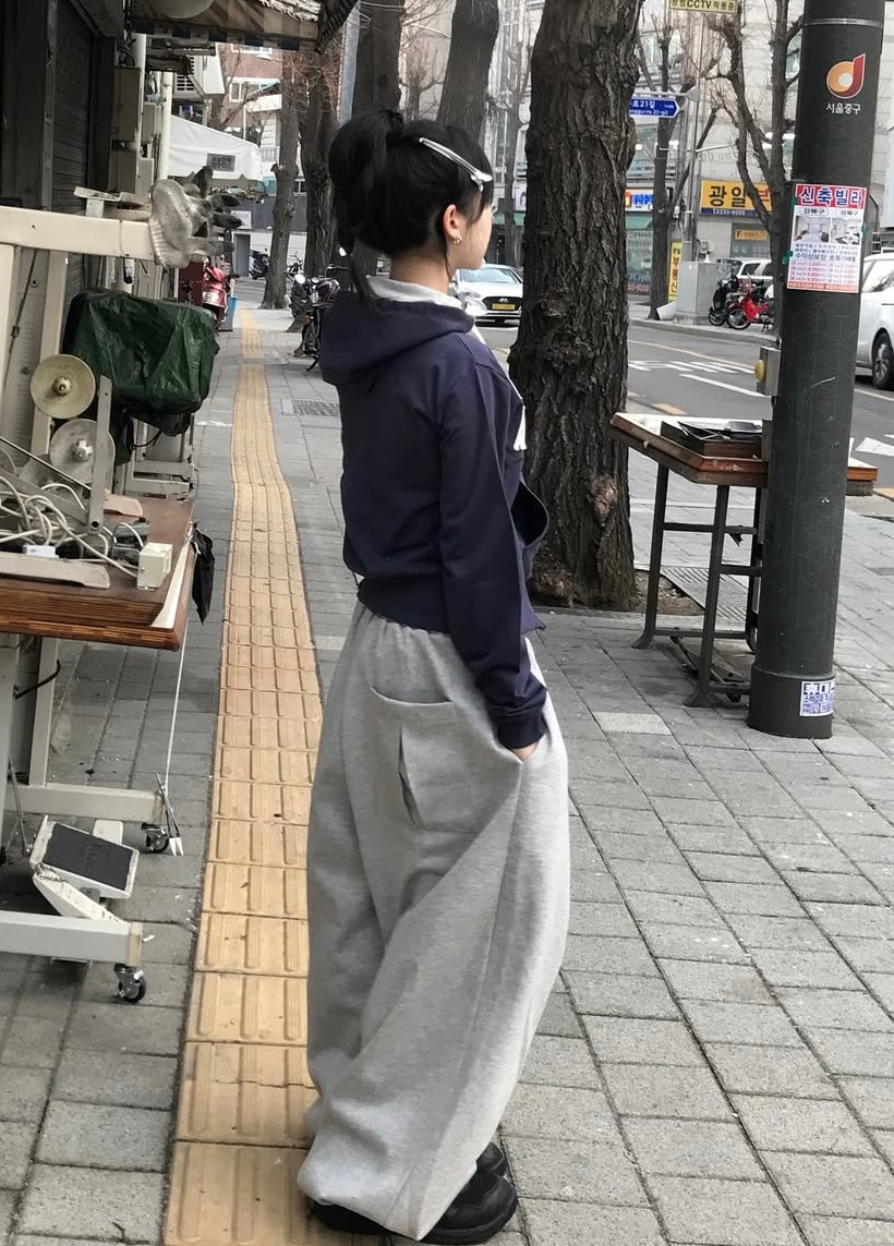 Pleated flowy sweatpants💜(棉褲版💜）