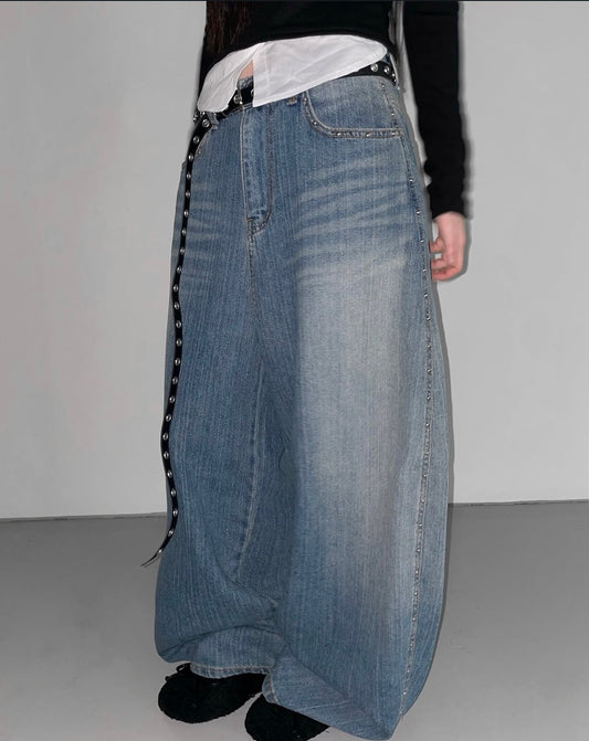Studded baggy denim pants👖