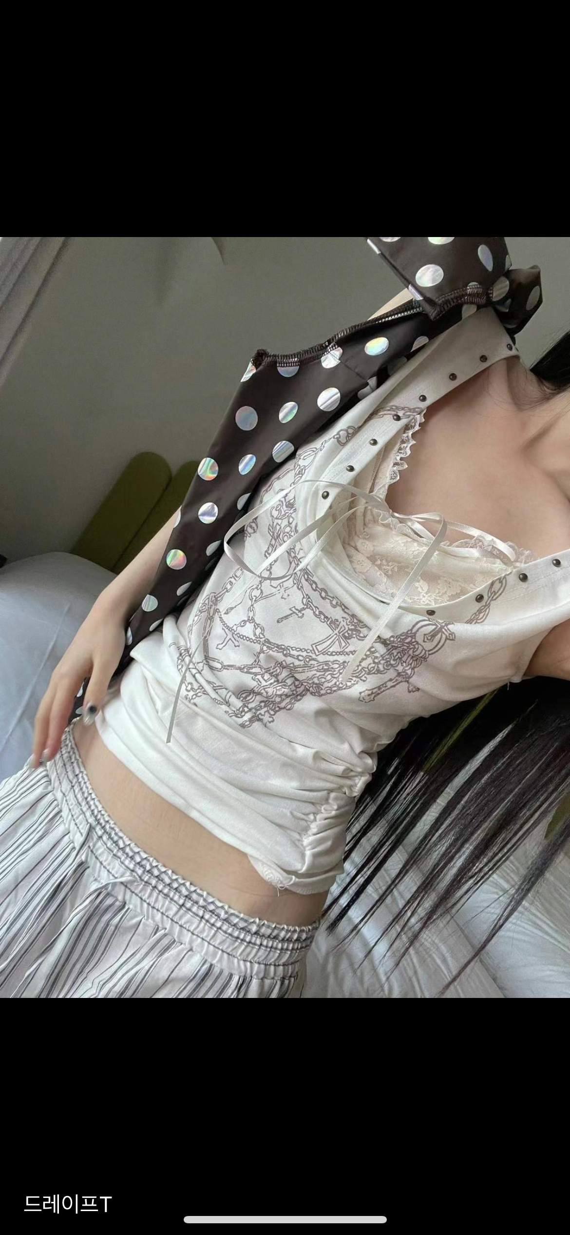 Chain ribbon sleeveless top🎀